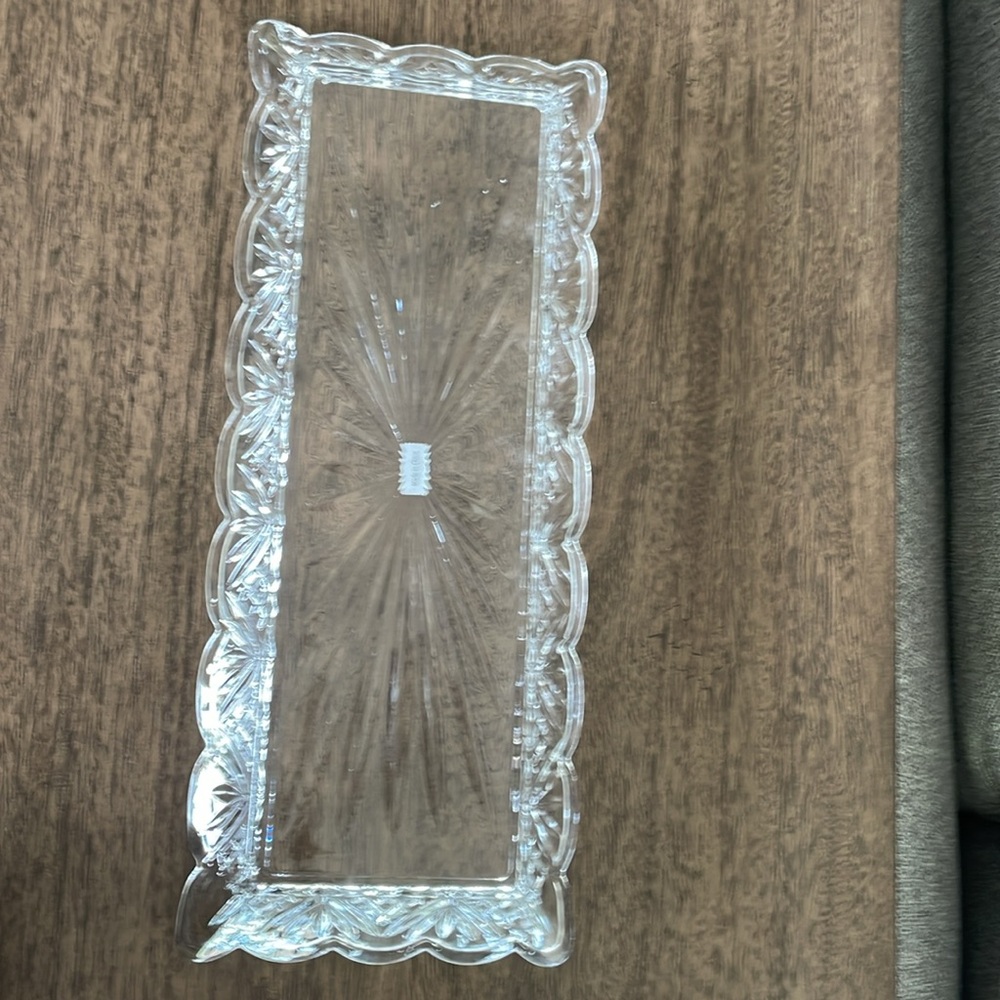 Godinger Art Dublin Clear Glass Crystal Rectangular Tray 16 3/4 x 6 3/4 x 1 1/2 - Picture 7 of 15